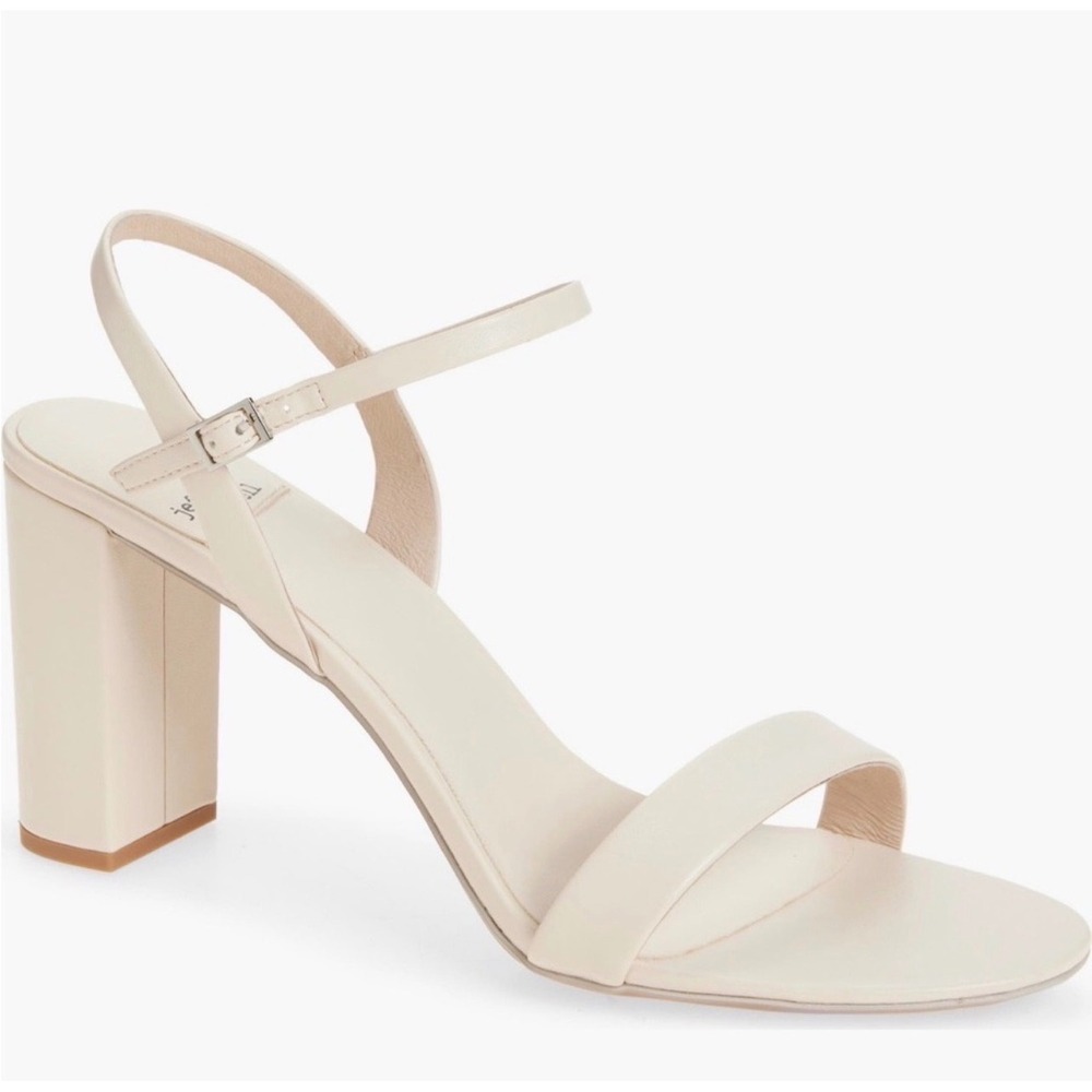 New JEFFREY CAMPBELL GO-THERE‎ BLOCK HEEL SANDAL in Ivory Size 9